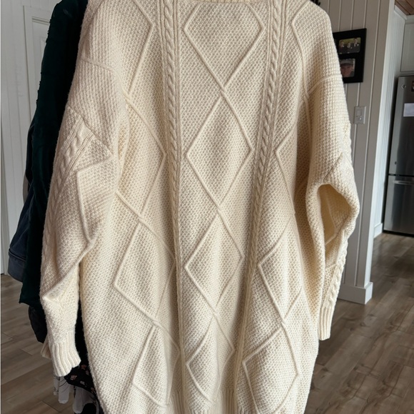 Cozy Cable Knit Sweater Dress - Cream - Picture 4 of 5